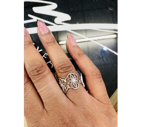 MiJu MiJu Ring Flower Zilver