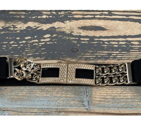 Moda Riem elastiek met ketting en strass 2545 Moda Riem elastiek met ketting en strass 2545