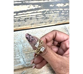 Dottilove Dottilove Ring knijp dubbel met steentje 14084690 Dottilove Dottilove Ring knijp dubbel met steentje 14084690