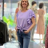 Blouse met dubbele vlinder mouw en knoop 600 Blouse met dubbele vlinder mouw en knoop 600
