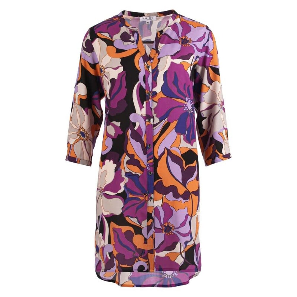 Enjoy Blouse lang allover bloemprint 882300 Enjoy Blouse lang allover bloemprint 882300