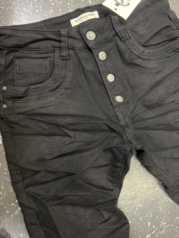 Karostar Denim jog met knoopsluiting 8965 Karostar Denim jog met knoopsluiting 8965