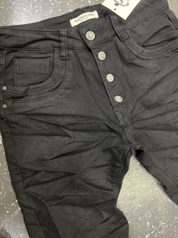 Karostar Denim jog met knoopsluiting 8965 Karostar Denim jog met knoopsluiting 8965