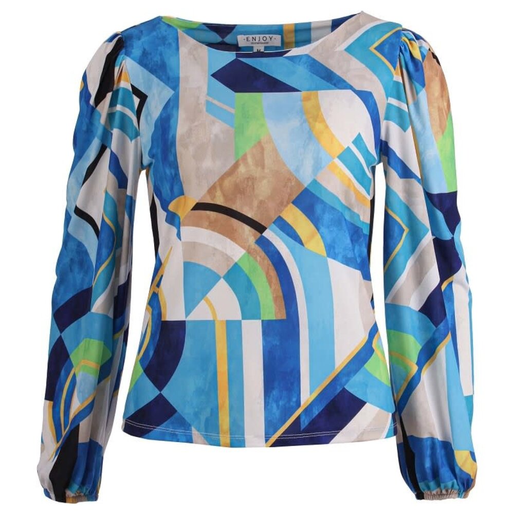 Enjoy Shirt ballon mouw allover print 183181 Enjoy Shirt ballon mouw allover print 183181