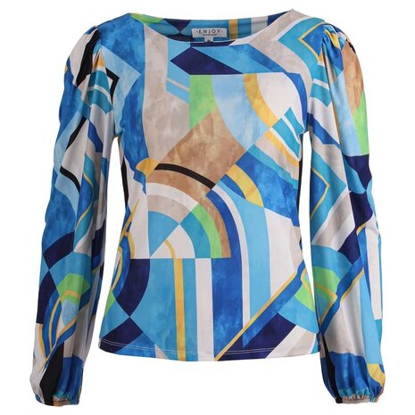 Enjoy Shirt ballon mouw allover print 183181 Enjoy Shirt ballon mouw allover print 183181