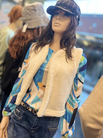 Enjoy Shirt ballon mouw allover print 183181 Enjoy Shirt ballon mouw allover print 183181