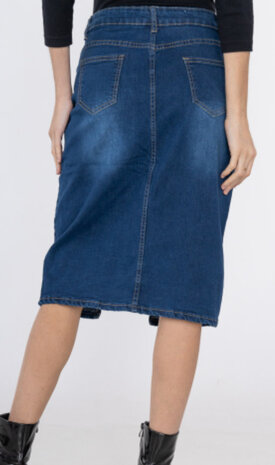 Fashion Genuis Denim rok met split kort 2081 Fashion Genuis Denim rok met split kort 2081
