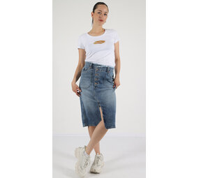 M.O.D. Denim Skirt split SP24-2101 Iris M.O.D. Denim Skirt split SP24-2101 Iris