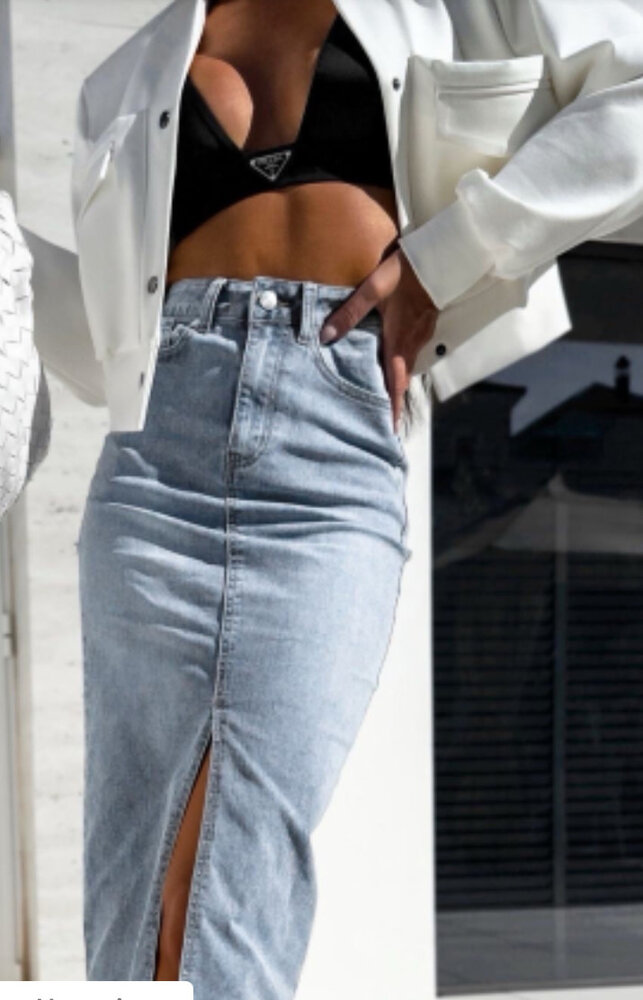 Kiss Pink Rok denim met split 196 Kiss Pink Rok denim met split 196