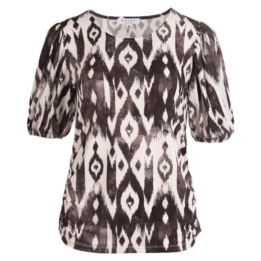 Enjoy Shirt ballon mouw Ikat print 183895 Enjoy Shirt ballon mouw Ikat print 183895