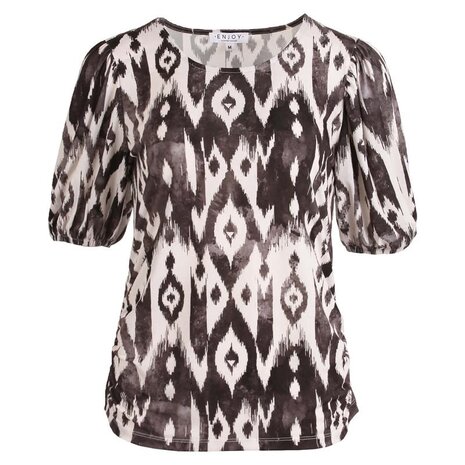 Enjoy Shirt ballon mouw Ikat print 183895 Enjoy Shirt ballon mouw Ikat print 183895