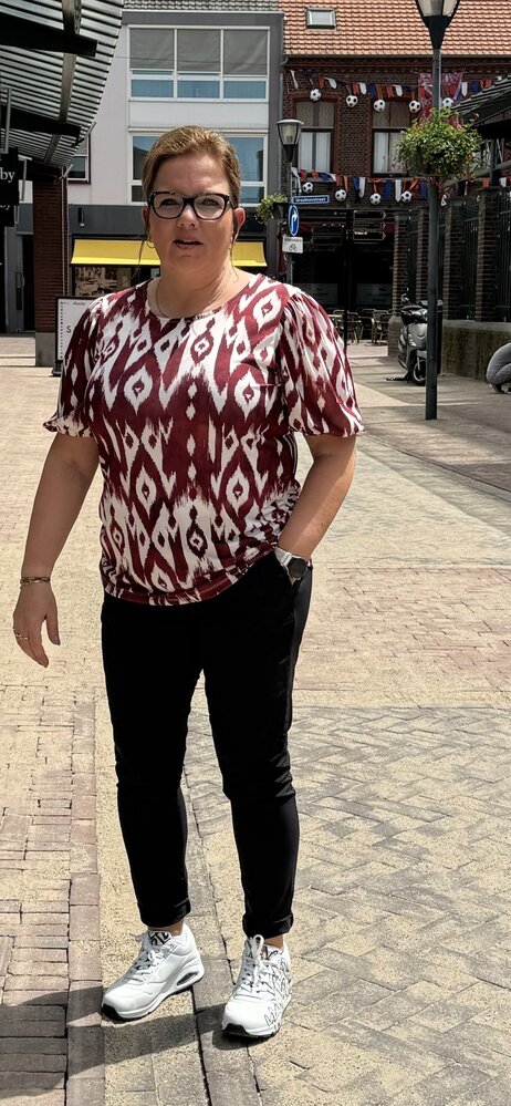 Enjoy Shirt ballon mouw Ikat print 183895 Enjoy Shirt ballon mouw Ikat print 183895