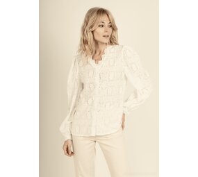Jolio Co Blouse broderie v-hals 10020 Jolio Co Blouse broderie v-hals 10020