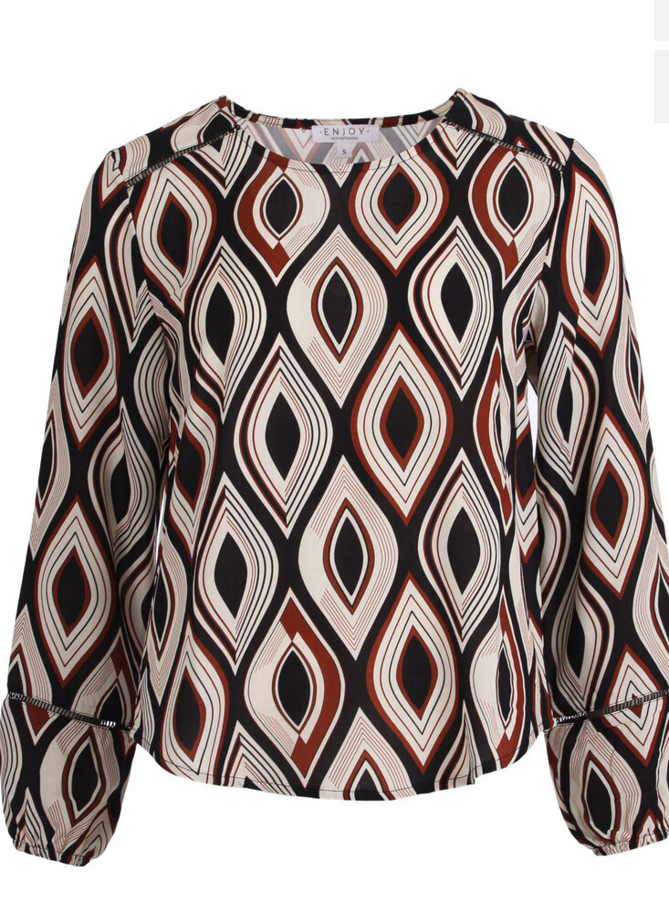 Enjoy Shirt lange mouw allover print 155558 Enjoy Shirt lange mouw allover print 155558