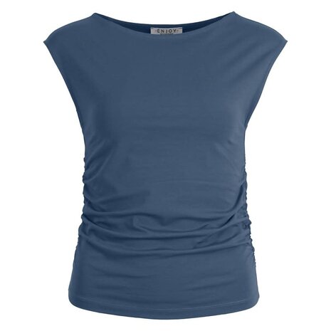 Enjoy Uni shirt mouwloos plooitjes 183204 Enjoy Uni shirt mouwloos plooitjes 183204