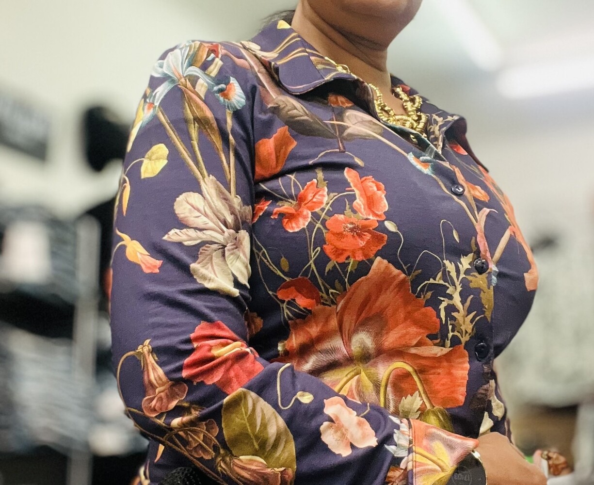 Lalamour Blouse doorknoop Sara 2435 Lalamour Blouse doorknoop Sara 2435