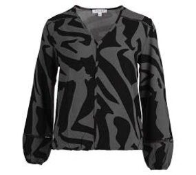 Enjoy Blouson v-hals mono print 155539 Enjoy Blouson v-hals mono print 155539