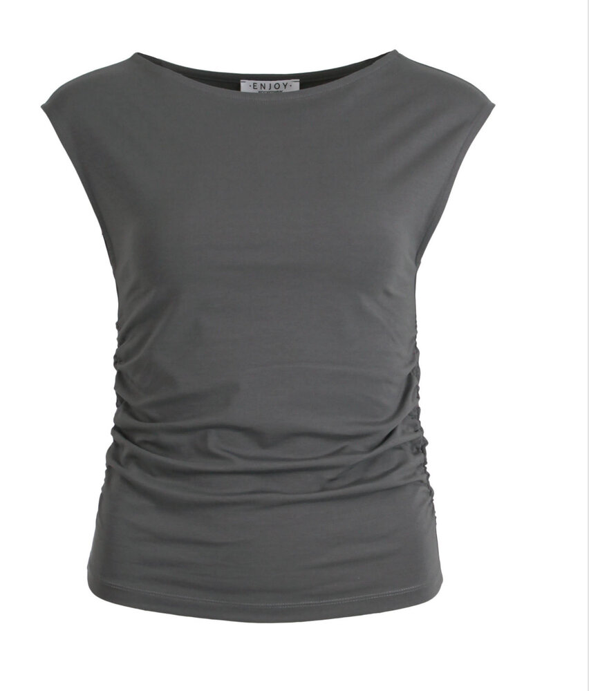 Enjoy Uni shirt mouwloos plooitjes 183204 Enjoy Uni shirt mouwloos plooitjes 183204