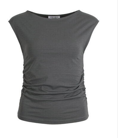 Enjoy Uni shirt mouwloos plooitjes 183204 Enjoy Uni shirt mouwloos plooitjes 183204