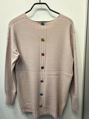 Bluoltre Trui v-hals knopen op rug 87144 Bluoltre Trui v-hals knopen op rug 87144