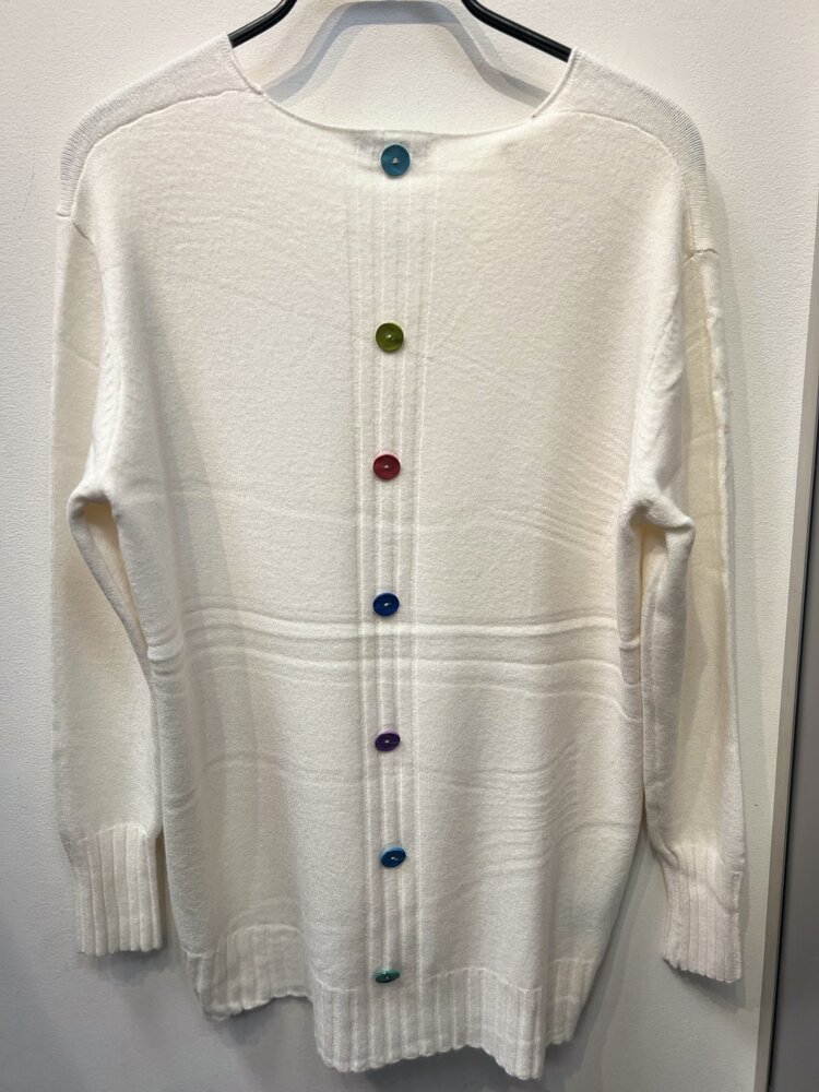 Bluoltre Trui v-hals knopen op rug 87144 Bluoltre Trui v-hals knopen op rug 87144