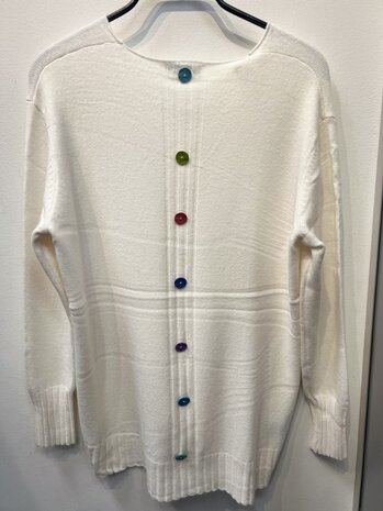 Bluoltre Trui v-hals knopen op rug 87144 Bluoltre Trui v-hals knopen op rug 87144