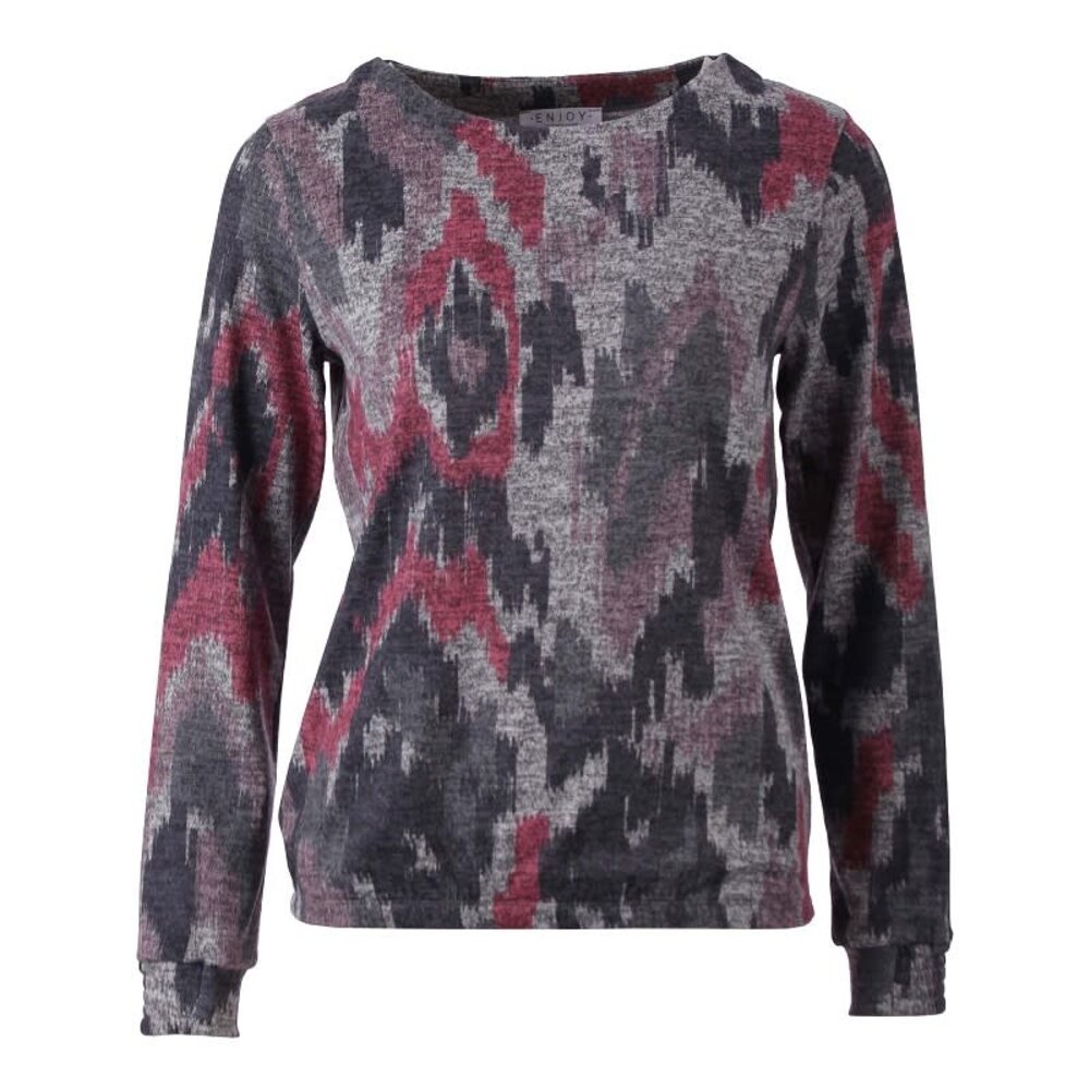 Enjoy Sweater cozy grafische print 155850