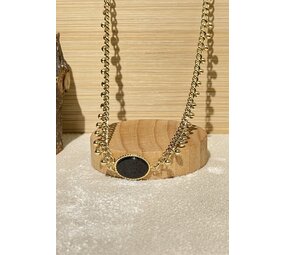 Missra Ketting ovaal steentje rand 3115822 Missra Ketting ovaal steentje rand 3115822