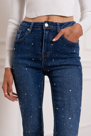 Denim Life Flared denim strass steentjes 3936 Denim Life Flared denim strass steentjes 3936
