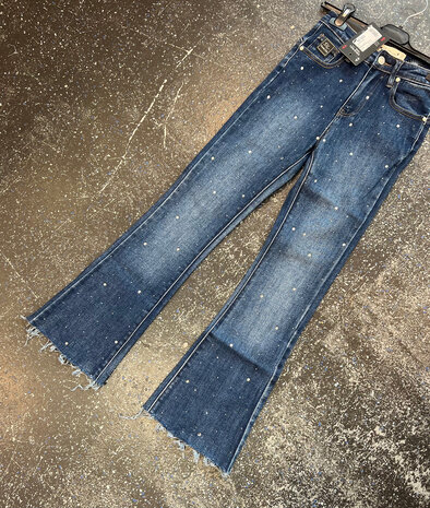 Denim Life Flared denim strass steentjes 3936 Denim Life Flared denim strass steentjes 3936