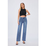 Hello Miss Wide leg denim steentjes front 836 Hello Miss Wide leg denim steentjes front 836