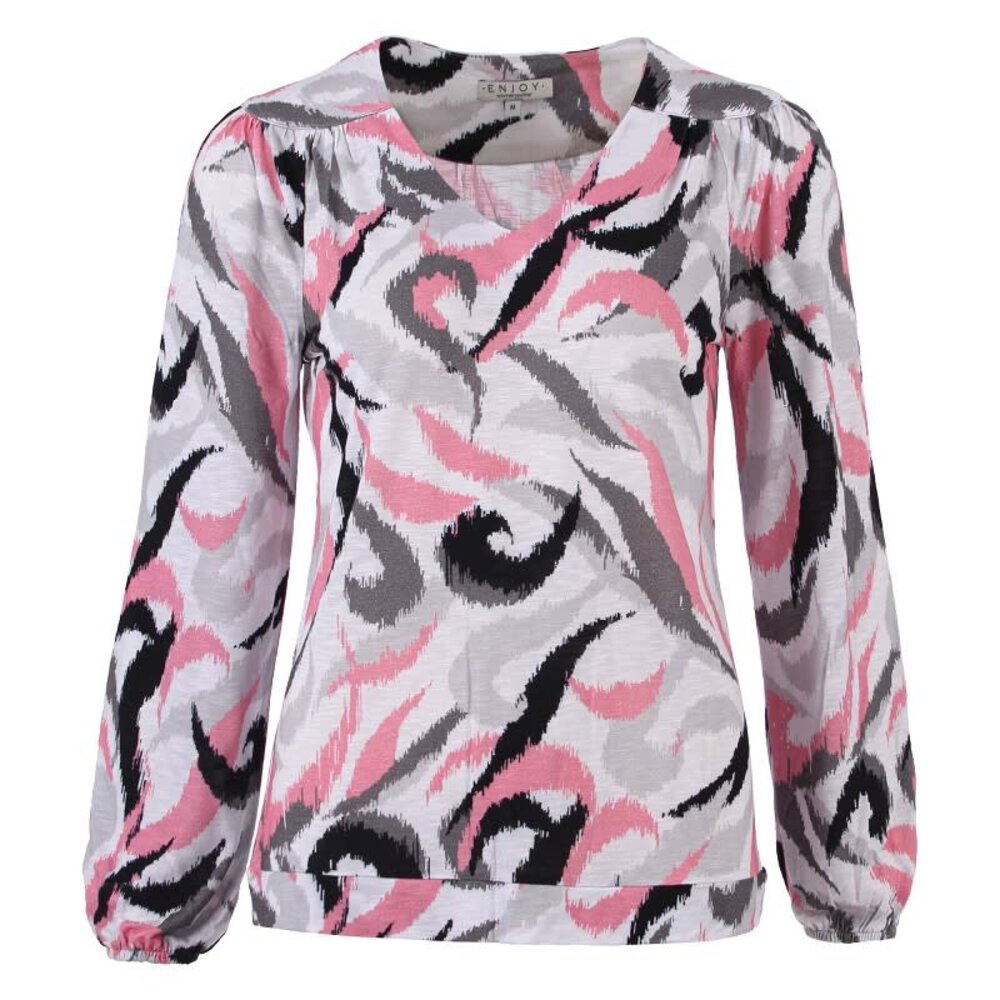Enjoy Shirt v-hals allover print 473102 Enjoy Shirt v-hals allover print 473102