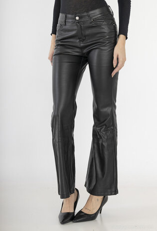PU lederen flare broek 2404