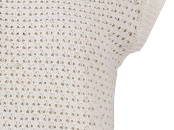 Enjoy Gilet grof gebreid met parel 421024