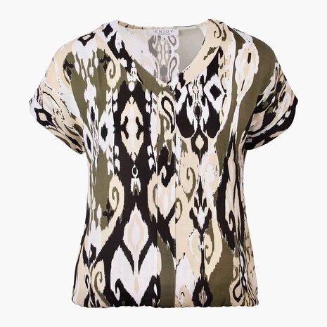 Enjoy Blouson v-hals allover print 156417 Enjoy Blouson v-hals allover print 156417