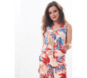 Iz Naiz Top v-hals bloemen print 3382 Iz Naiz Top v-hals bloemen print 3382