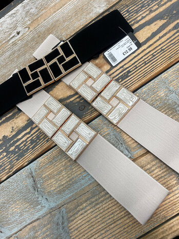 Elastische riem met 2x vierkant gesp 29483 Elastische riem met 2x vierkant gesp 29483