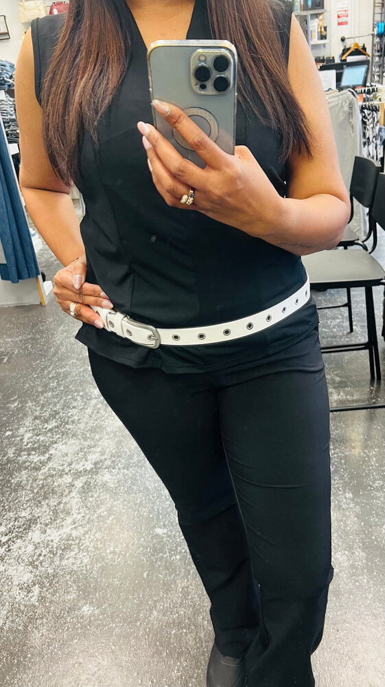 Lederen riem allover hole 3043