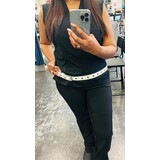 Lederen riem allover hole 3043