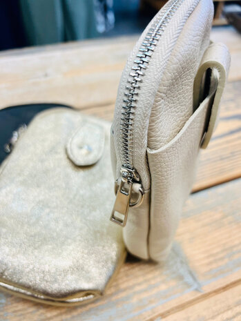 Phone bag 3 vaks echt leder Pada