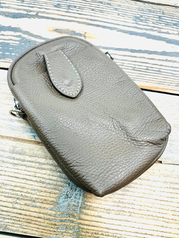 Phone bag 3 vaks echt leder Pada