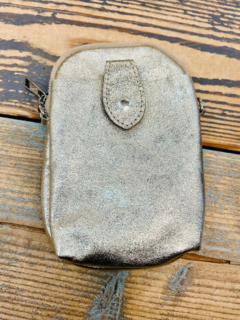 Phone bag 3 vaks echt leder Pada