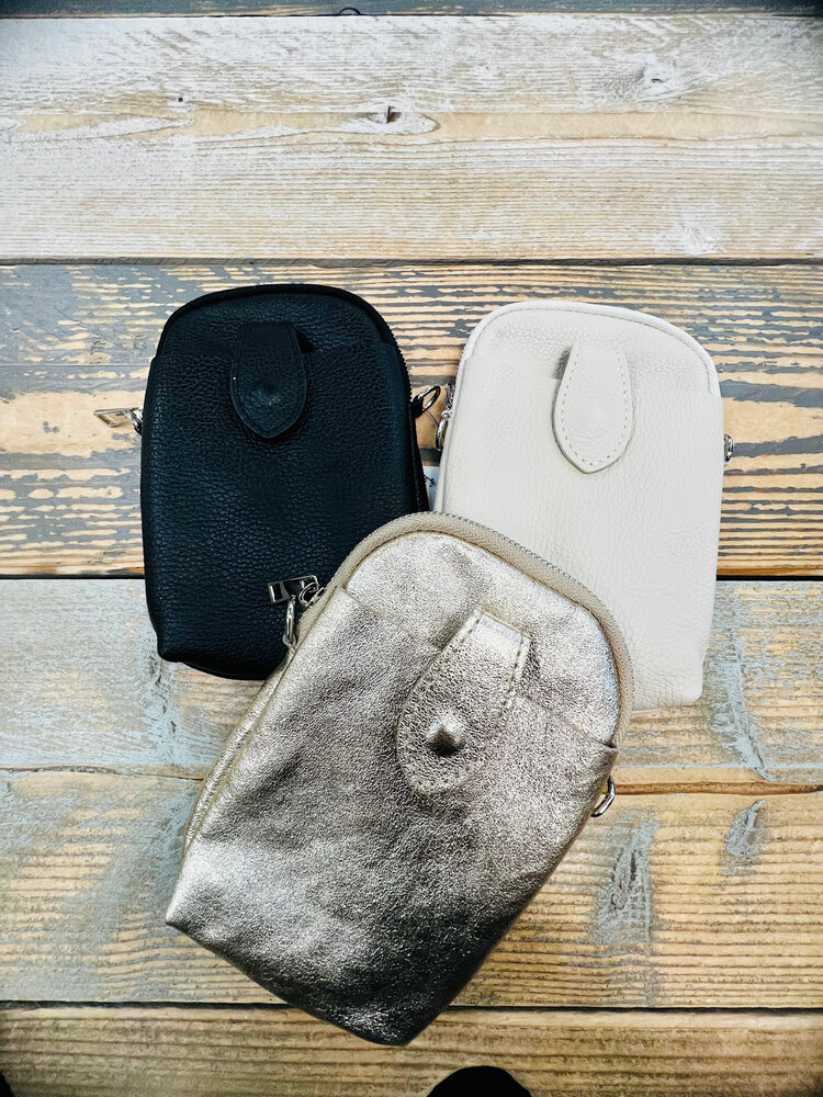 Phone bag 3 vaks echt leder Pada