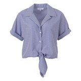 Enjoy Blouse strepen strass knoop 127119 Enjoy Blouse strepen strass knoop 127119