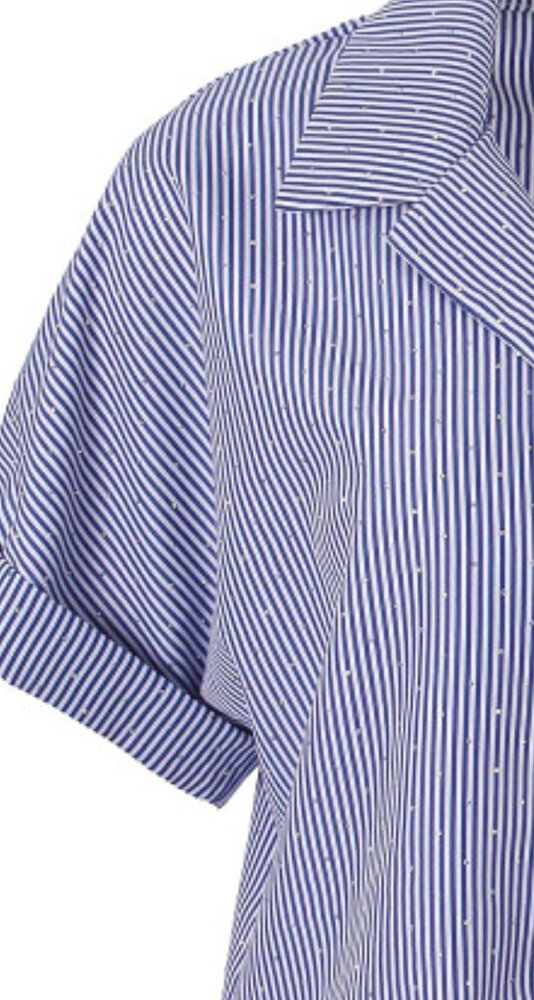 Enjoy Blouse strepen strass knoop 127119 Enjoy Blouse strepen strass knoop 127119