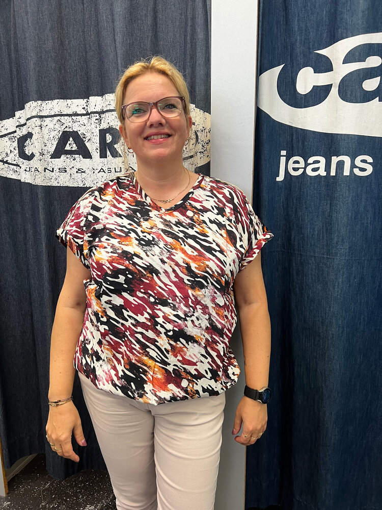 Enjoy Blouson v-hals allover print 183056