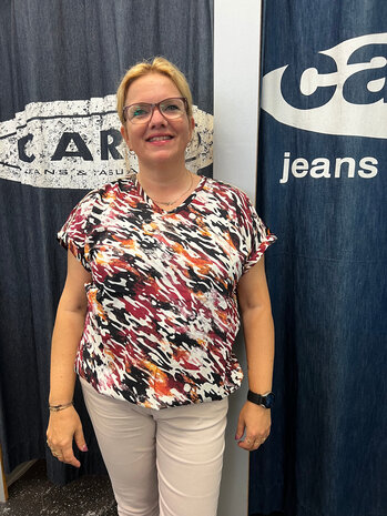 Enjoy Blouson v-hals allover print 183056