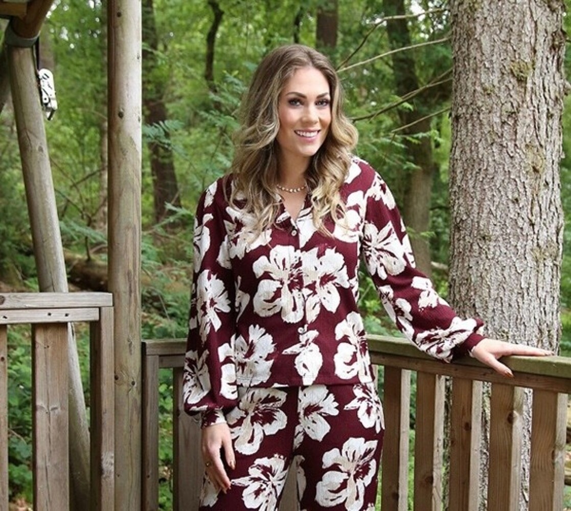 Enjoy Blouse v-hals allover bloemen 412837 Enjoy Blouse v-hals allover bloemen 412837