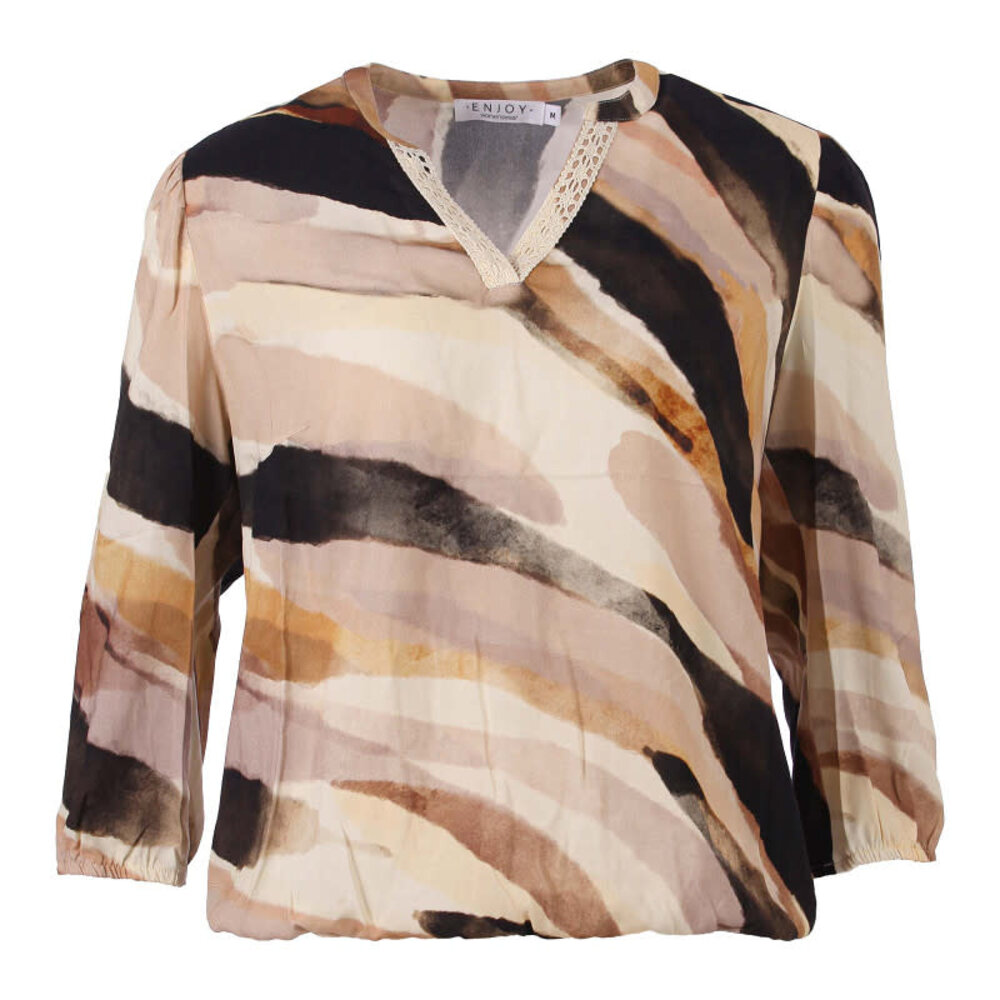 Enjoy Blouson 3/4 mouw aop v-hals 885006