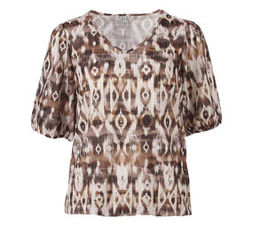 Enjoy Blouson v-hals korte pofmouw 472069 Enjoy Blouson v-hals korte pofmouw 472069